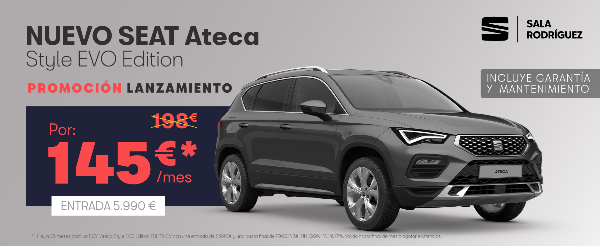 SEAT Ateca Style EVO Edition por 145€/mes*