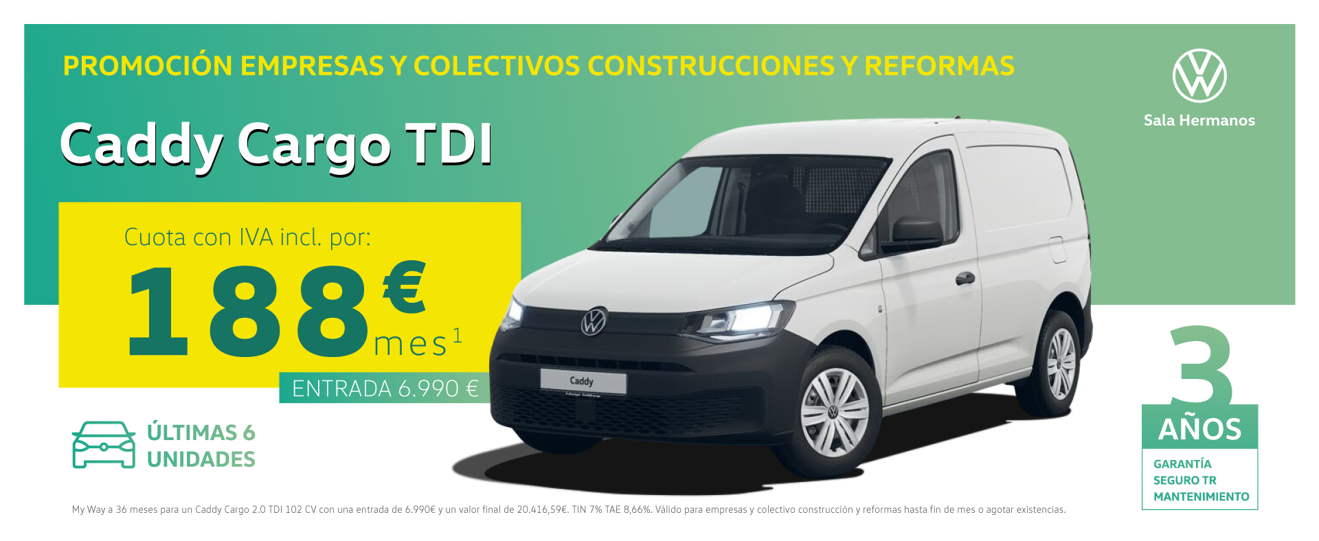 Caddy Cargo TDI 188€/MES