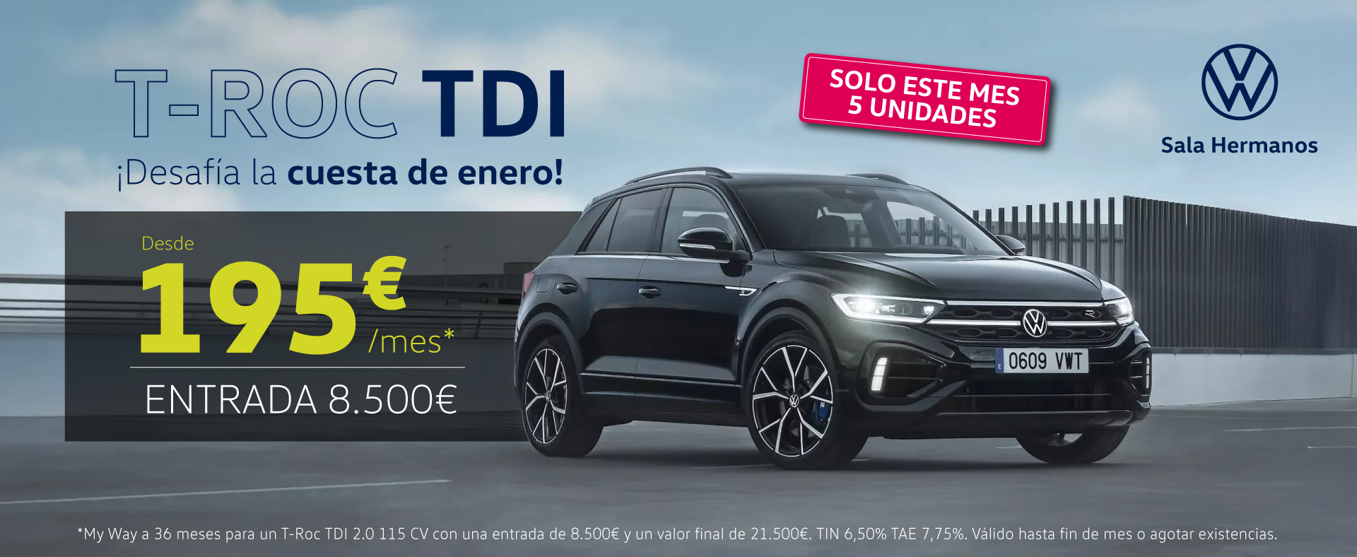 ¡Solo este mes! T-Roc TDI desde 195€/mes*